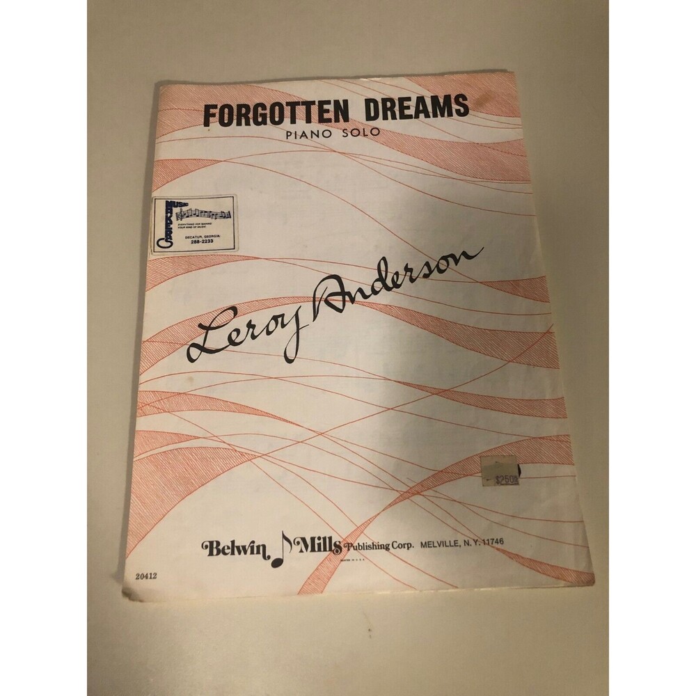 Forgotten Dreams Piano Solo Leroy Anderson Vintage Sheet Music